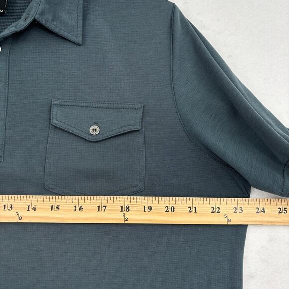 Kuhl Polo Shirt Mens Size L Gray Stretch Knit Short Sleeve Chest Pockets - Picture 9 of 11
